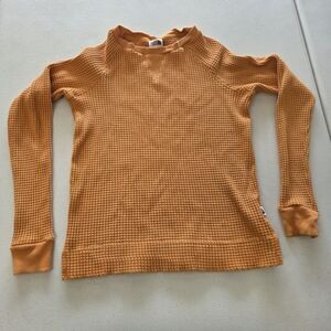 The North Face Chabot Waffle Knit Thermal Shirt Orange Small Winter layers